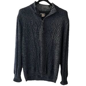 Carbon 2 Cobalt Sweater Knit Mens Size XXL Gray Blue Long Sleeve 100% Cotton